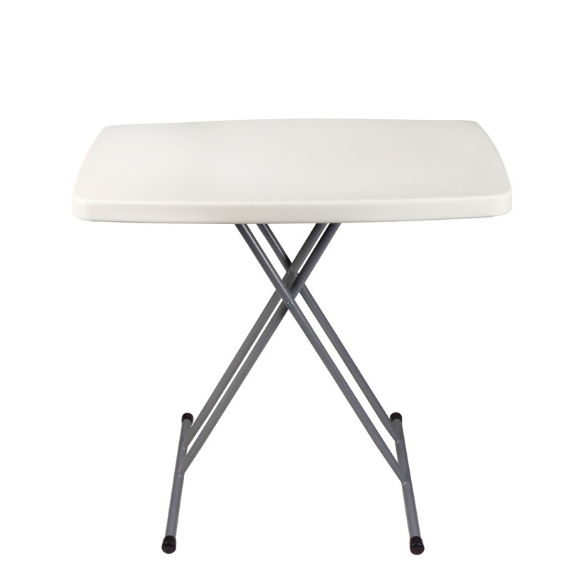 Speckled Gray Adjustable Height Folding Card Table with Steel Frame