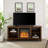 Kneeland 58" Open Storage Media Console with Electric Fireplace-930844197