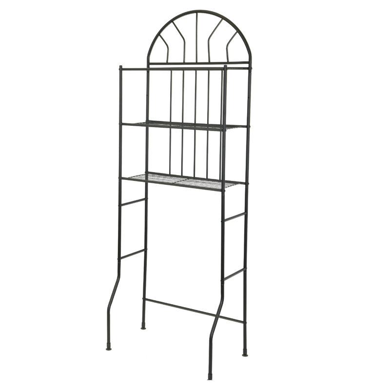 Stylish And Functional 3-Shelf Over The Toilet Space Saver - Black, Black