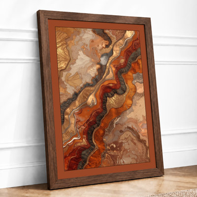 Winding Desert River Modern - Framed Print