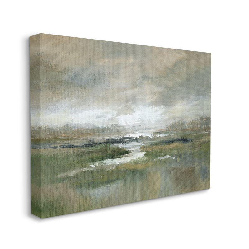 Serene Green and Beige Landscape Canvas Art, 40 x 30