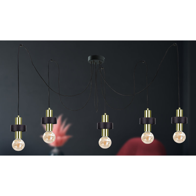 Bernda 5 - Light Cluster Pendant, Black/Gold