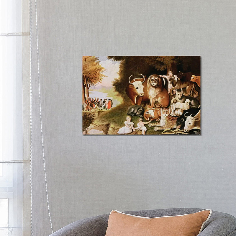 The Peaceable Kingdom, 1832-34 by Edward Hicks - Painting on Canvas, Wrapped Canvas, 45.72cm H x 66.04cm W x 3.81cm D