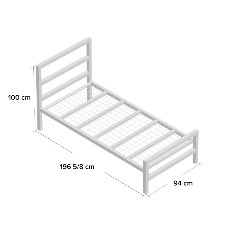 Eaton Bed Frame, Single (3'), Grey