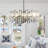 6 Lights Dimmable Round Black Crystal Chandelier
