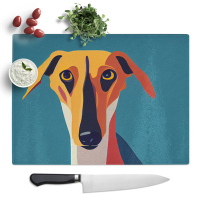 Greyhound Minimalistic  Glass Chopping Board