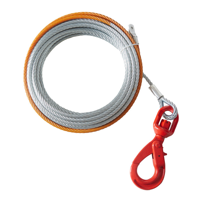Câble de treuil en acier galvanisé, 3/8 po x 75 pi, résistance de rupture de 15 200 lb