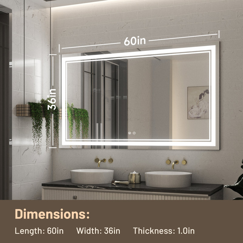 Miroir de salle de bain Kaelia, 36 po x 60 po