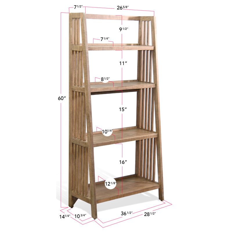  Bibliothèque étagère sahina H 72 po x l 28,25 po x P 14,25 po, Noyer noir, (5 tablettes) H 72 po x l 28,25 po x P 14,25 po