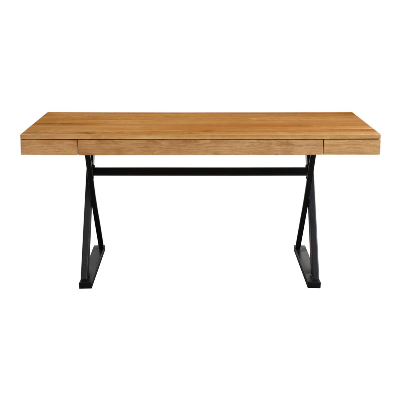 Bureau d'écriture rectangulaire à 3 tiroirs Suki, Chêne