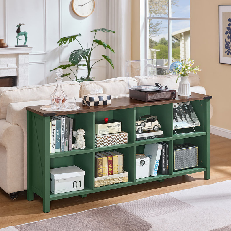 Bibliothèque de rangement Farmhouse, Vert, (2 tablettes) H 29,7 po x l 62 po x P 13,6 po