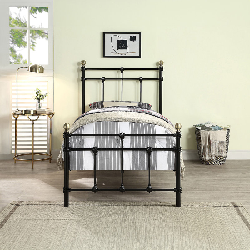 BAYFORD Metal Bed, Single (3'), Black