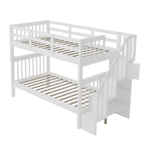 Harriet Bee Ethan-Leo Kids Twin Over Twin Bunk Bed | Wayfair