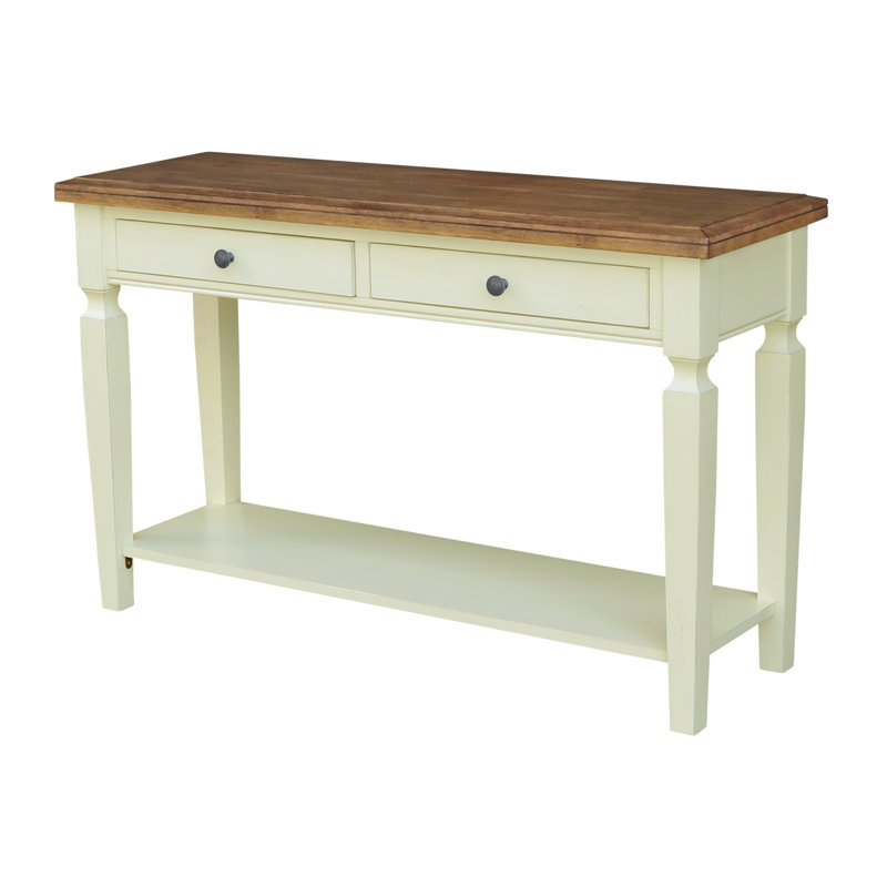 Console Briseno, Hickory / blanc coquille