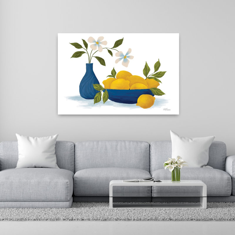 Bowl of Lemons 1 Piece Wrapped Canvas Wall Art, 101.6cm H x 152.4cm W