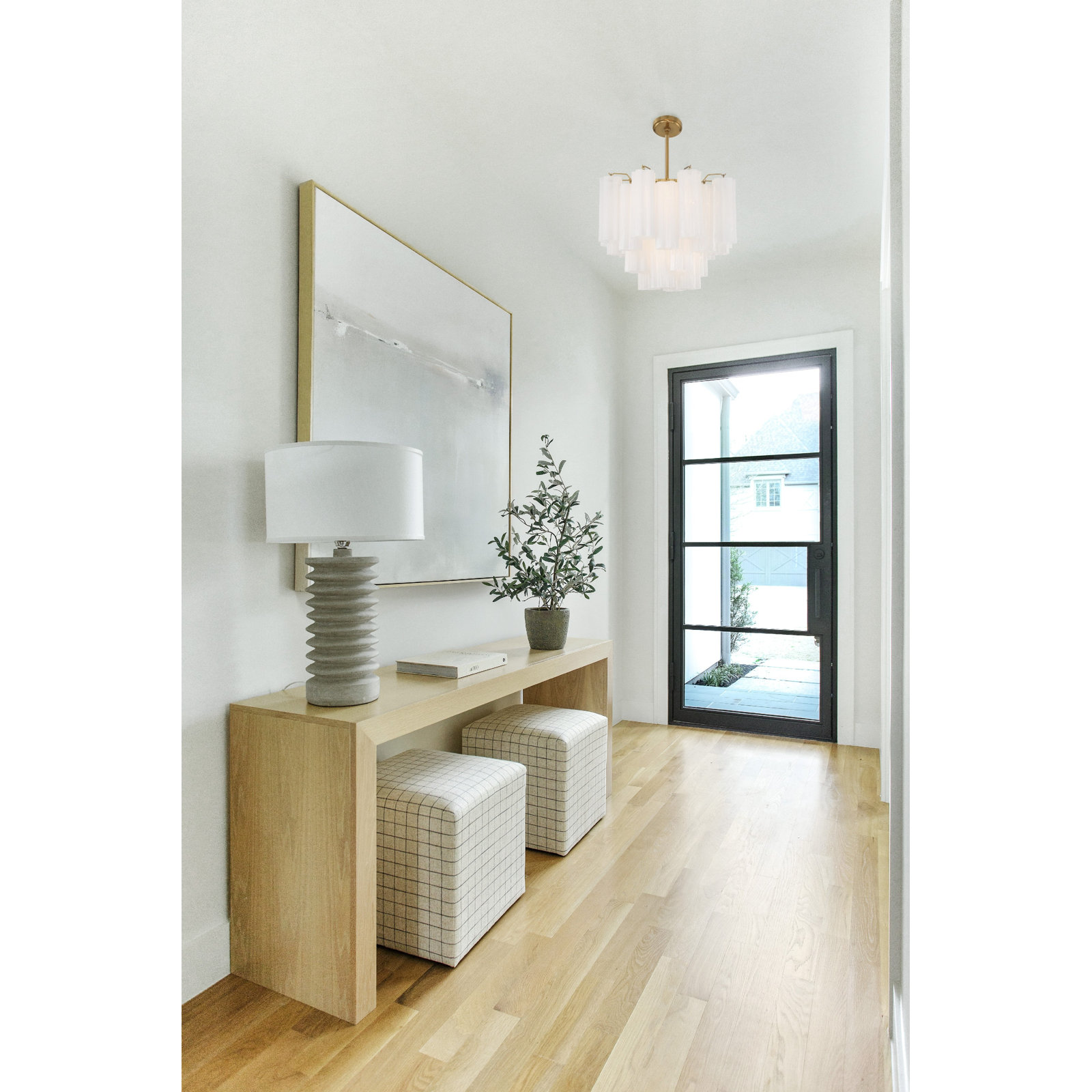 Arras Dimmable Tiered Chandelier, Aged Brass, 13.75" H x 17.75" W x 17.75" D, Milk White