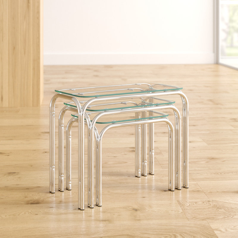 Irwin Glass Top Nesting Tables, Clear