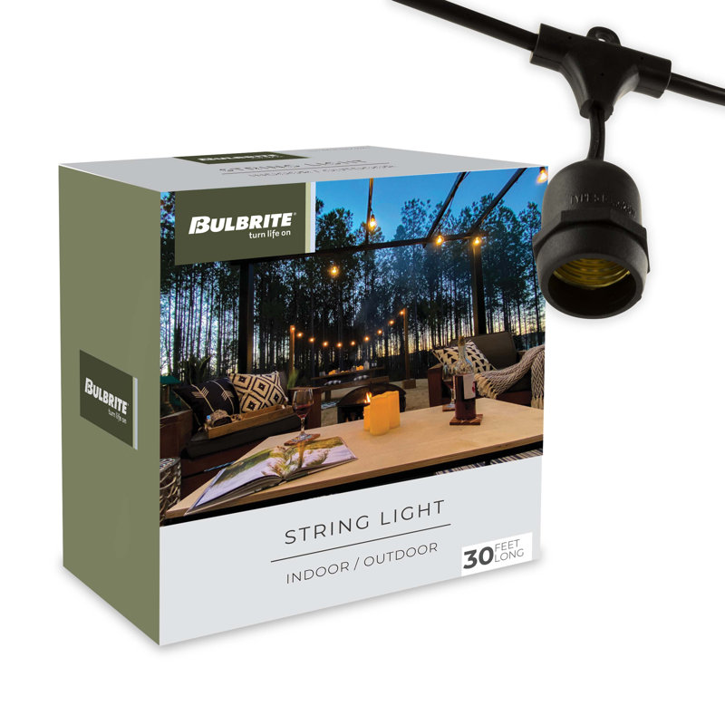 Guirlande de 30 lumières Kaikoa Bulbrite avec 12 douilles, culot E12, ampoules non incluses