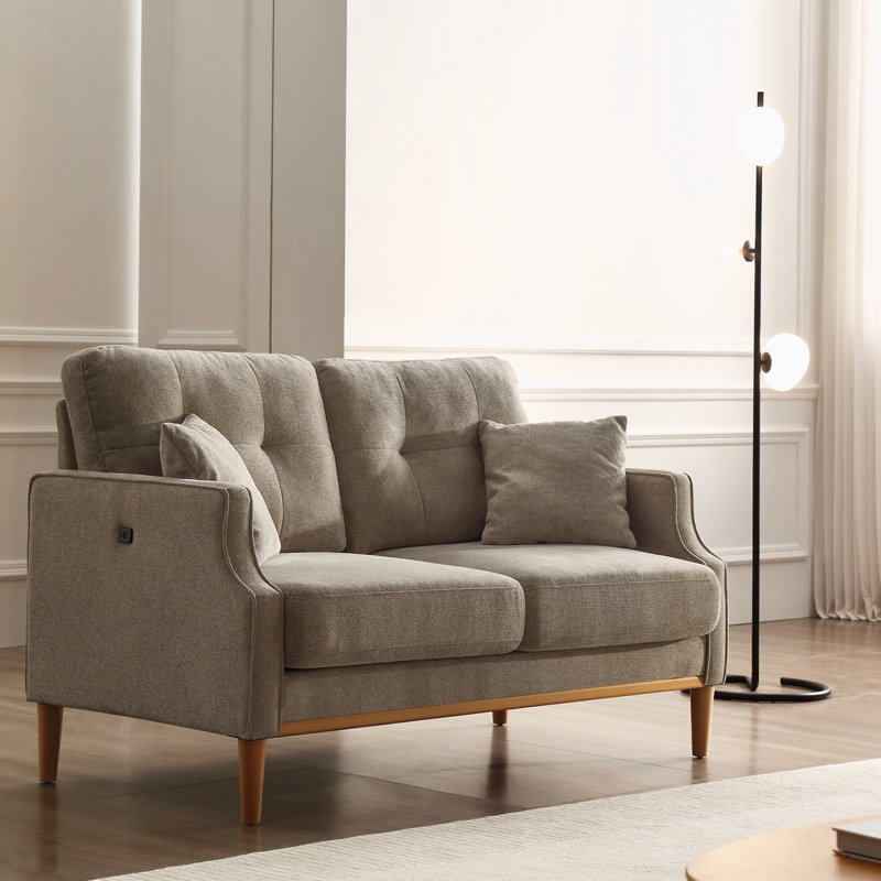 Canapé 3 places Living Space avec tissu imperméable, H 35 po x l 57 po x P 32 po, Polyester crème