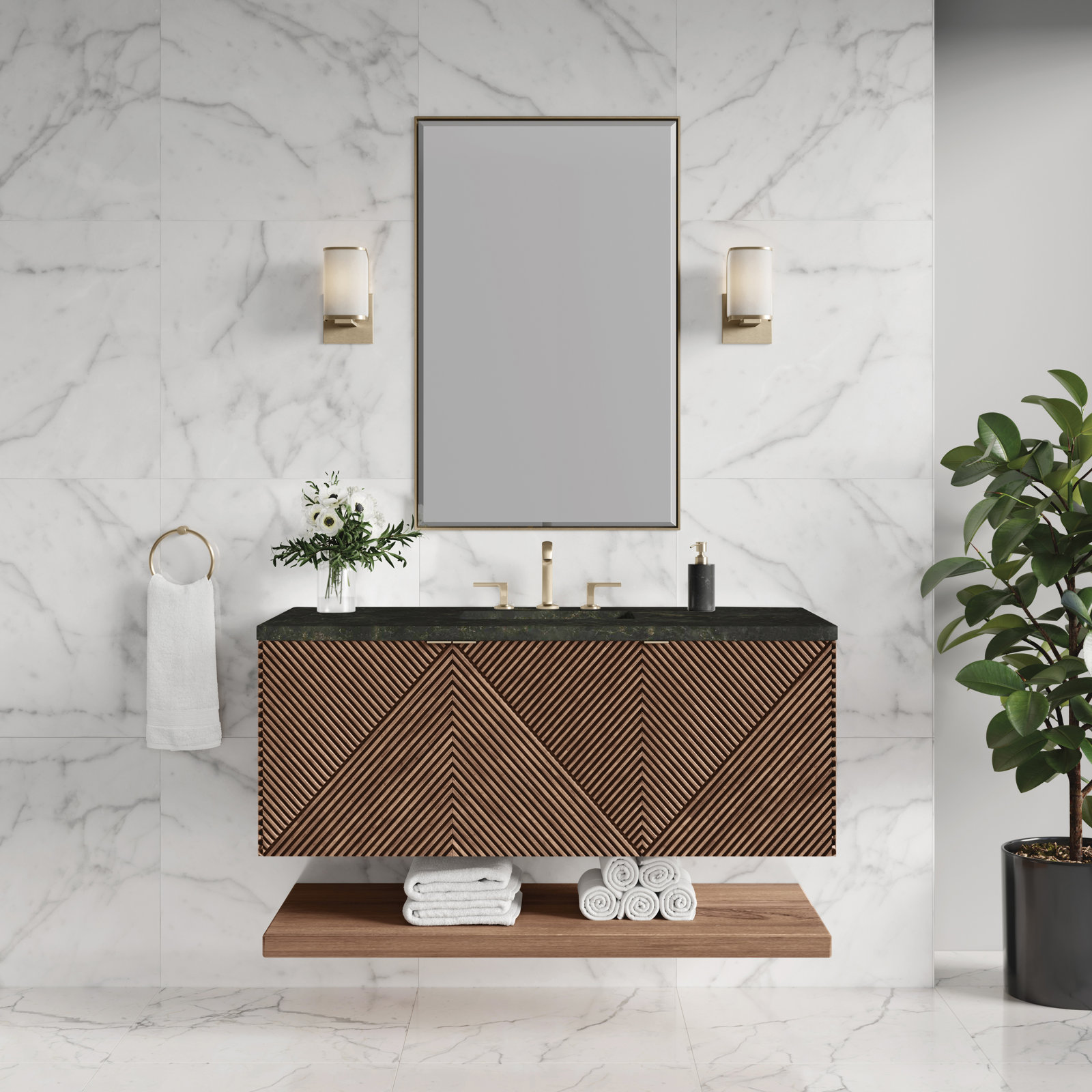 Marcello 36'' Single Bathroom Vanity, 8" Widespread, 48", Phantome Eclos