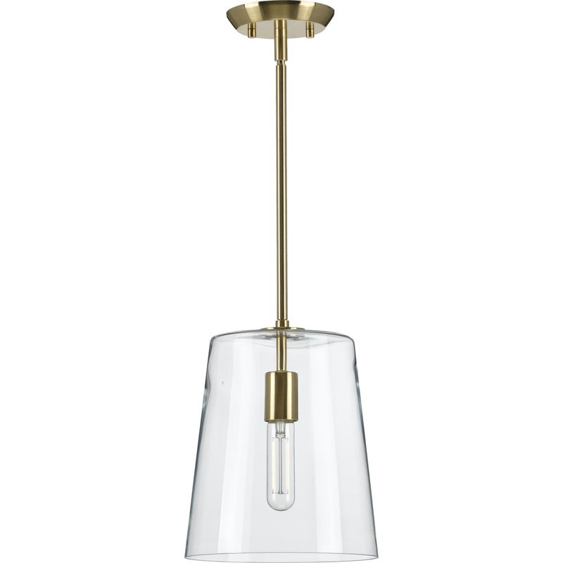Luminaire suspendu conique à 1 lumière Selena, Doré, H 15,88 po x l 10,5 po x P 10,5 po