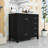 Modern Wooden Freestanding Single Bathroom Vanity with Ample Storage and Ceramic Basin-1069582541