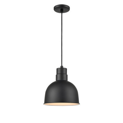 Bol profond suspendu 1 lumière DEL Kaden noir satiné