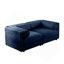 Élégant canapé 2 places en chenille bleue avec siège de rangement, dossier cylindrique et accoudoirs, causeuse moderne en tissu avec espace de rangement caché