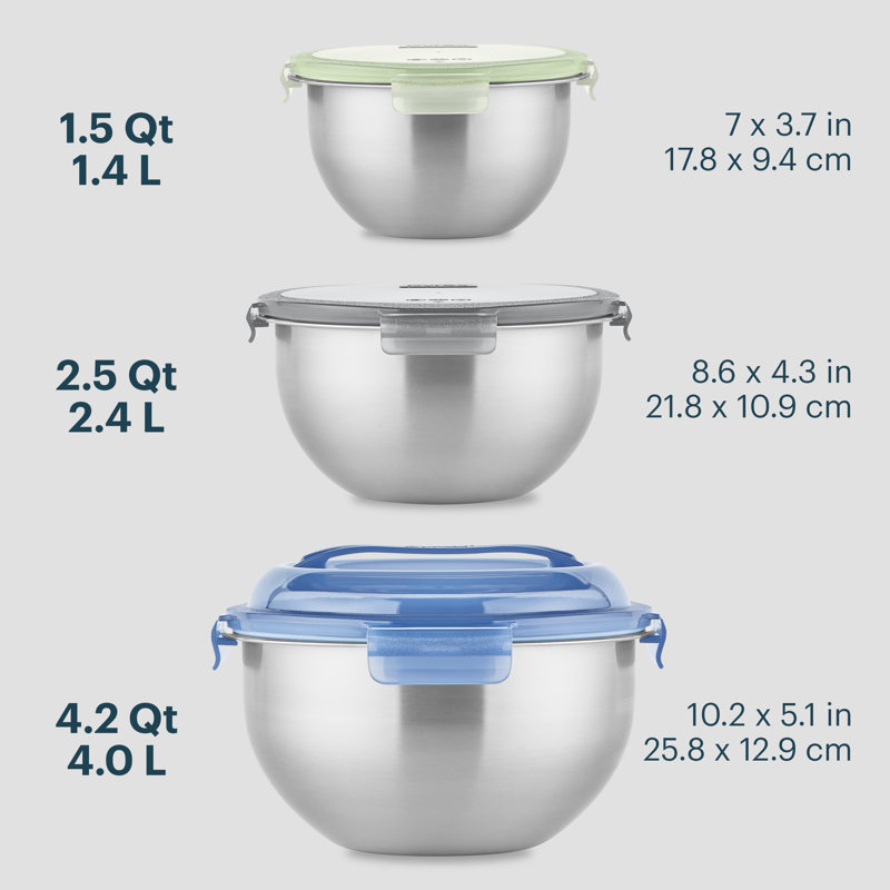 Pyrex 6-pc Stainless Steel Mixing Bowl Set