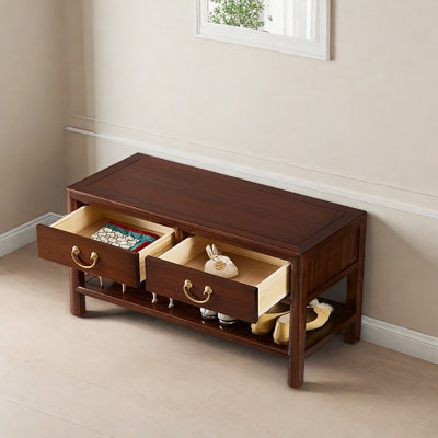 39.4in Retro style Shoe Storage Bench