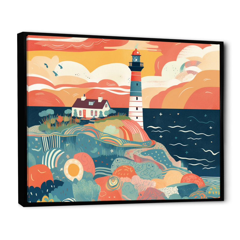 Phare côtier III, Cadre flottant noir, H 34 po x l 44 po x P 1,5 po