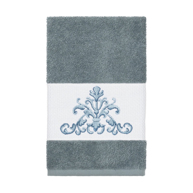 Scarlet Embellished 3 Piece Towel Set, Teal, 3 Piece Towel Set