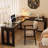 Modern All-Solid Wood L-shaped Black Desk-1205555270