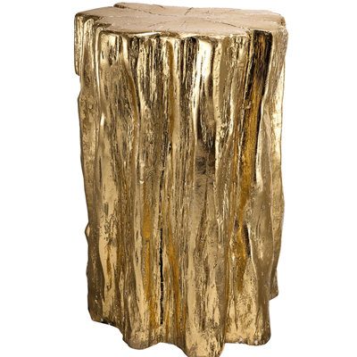 13.5x13x20" Magnesium Golden Tree Trunk Stool, Antique Gold Sparkle, And Versatile, Adds Spark To Living Room, Office, Bedroom Stool In Gold, Material, Attractive, Suits