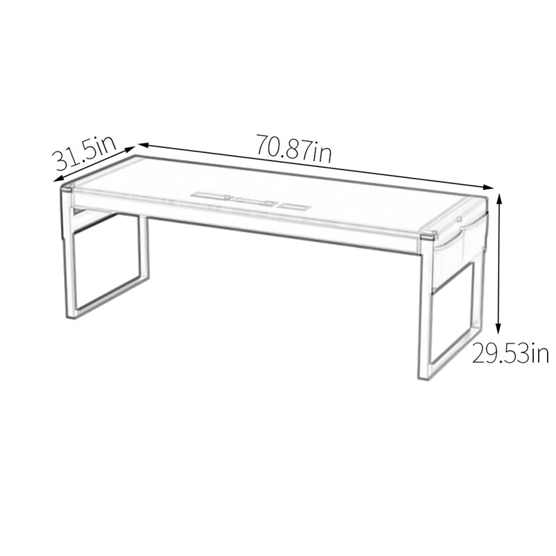 Bureau d'ordinateur Cacheham, H 29,53 po x l 70,87 po x P 31,5 po, Rouge