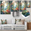 «Tropical Windows View Blooms 1», art mural floral abstrait en métal-679291566