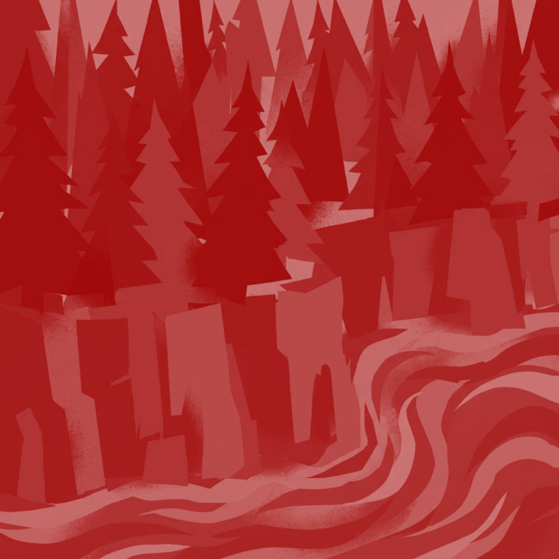 Couvertures Forest River, L 60 po x H 80 po, Rouge foncé / rouge moyen
