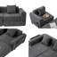 2-Seater Folding Compression Sofa Convertible Sofa Bed Ultra-Comfortable Modular Double Sofa with Metal Frame and Easy Assembly, Polyester Blend Upholstery & Space-Saving Design-2107726481