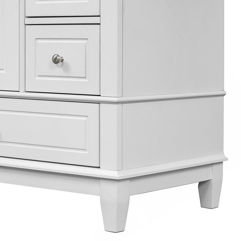 Meuble-lavabo de 30 pouces avec lavabo en céramique, porte à fermeture en douceur et beaucoup de rangement pour les salles de bain modernes