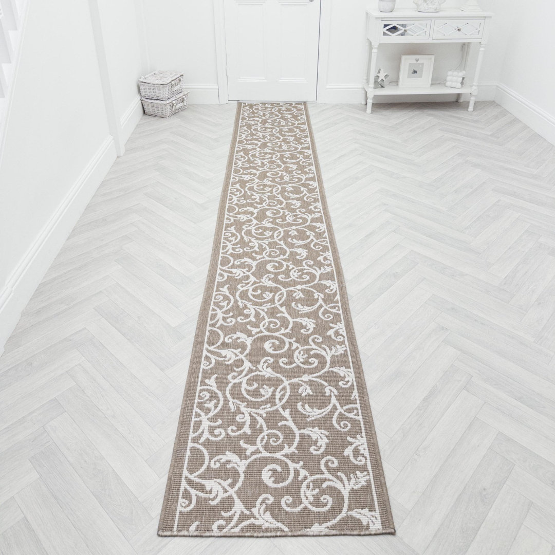 Runner Damask Flatweave Area Rug
