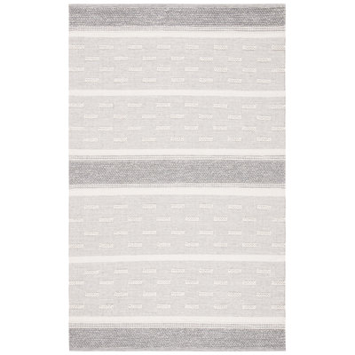 Hartwig Striped Handwoven Cotton Gray Area Rug