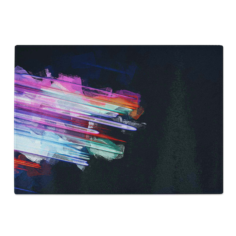 Tempered Glass Speeding Through Chopping Board, 39 cm W x 28.5 cm L