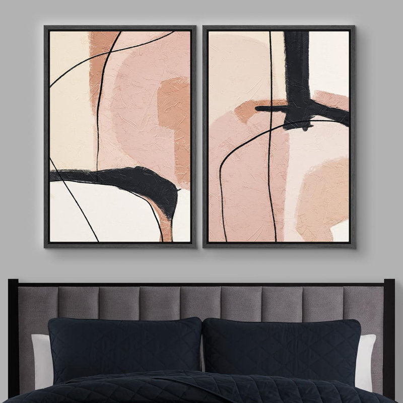 Forme Mid-Century 2 pièces, H 36 po x l 48 po, Noir