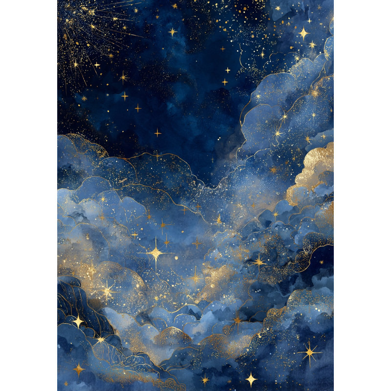 «Midnight Nebula», art mural sur toile tendue, L 32 po x H 48 po x P 1,5 po