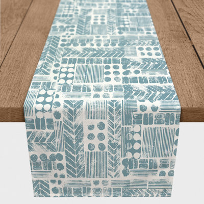 Catharien Rectangle Geometric Polyester Table Runner