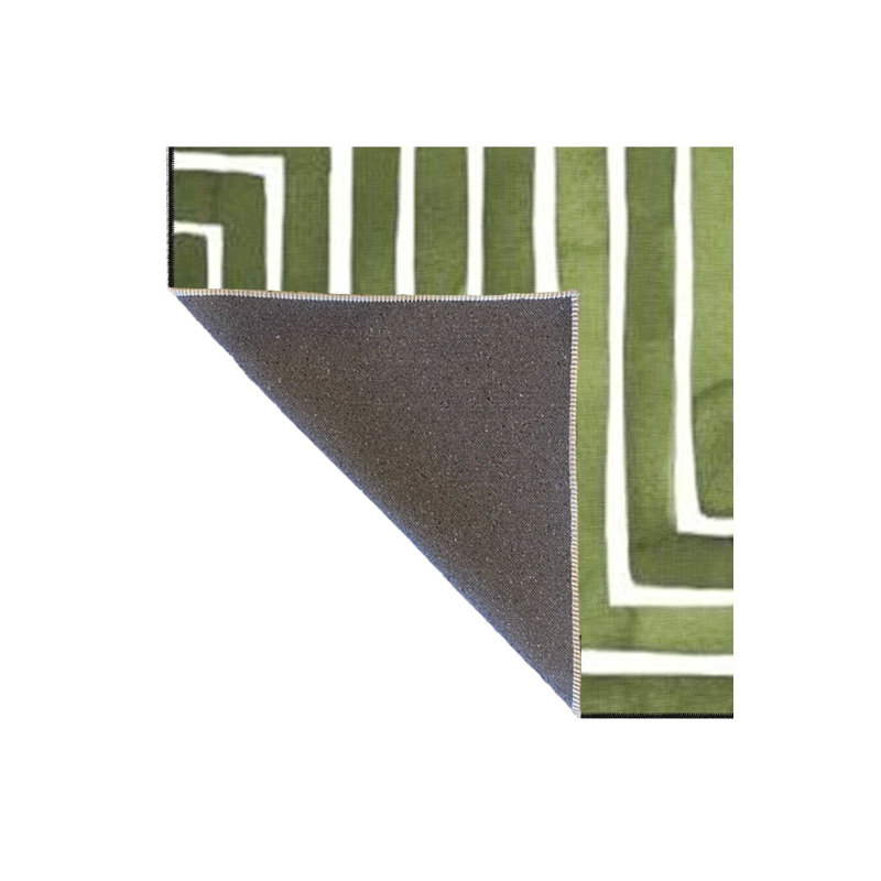 Tapis vert lavable à rayures vertes et blanches, Sous-tapis rectangulaire 3 pi 11 po x 5 pi 11 po i