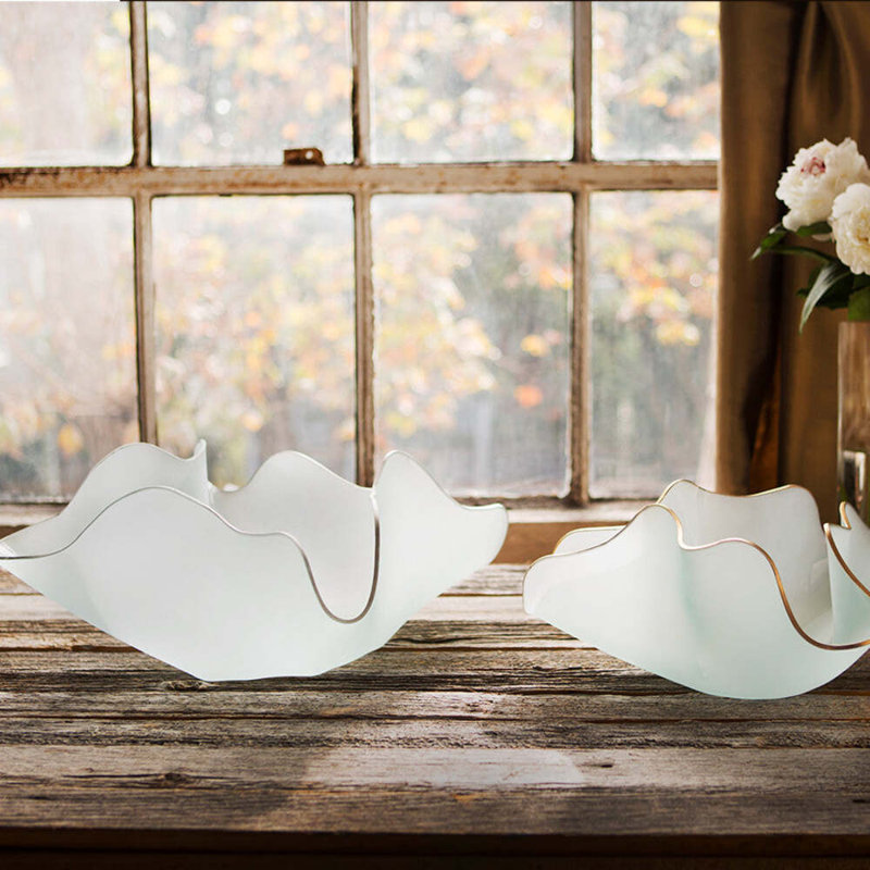 Anemone Handmade Glass Decorative Bowl, 8" H x 20" W x 18" D