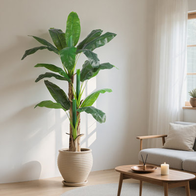 6FT Artificial Banana Tree – Premium Faux Banana Leaf Plant for Commercial & Residential Decor