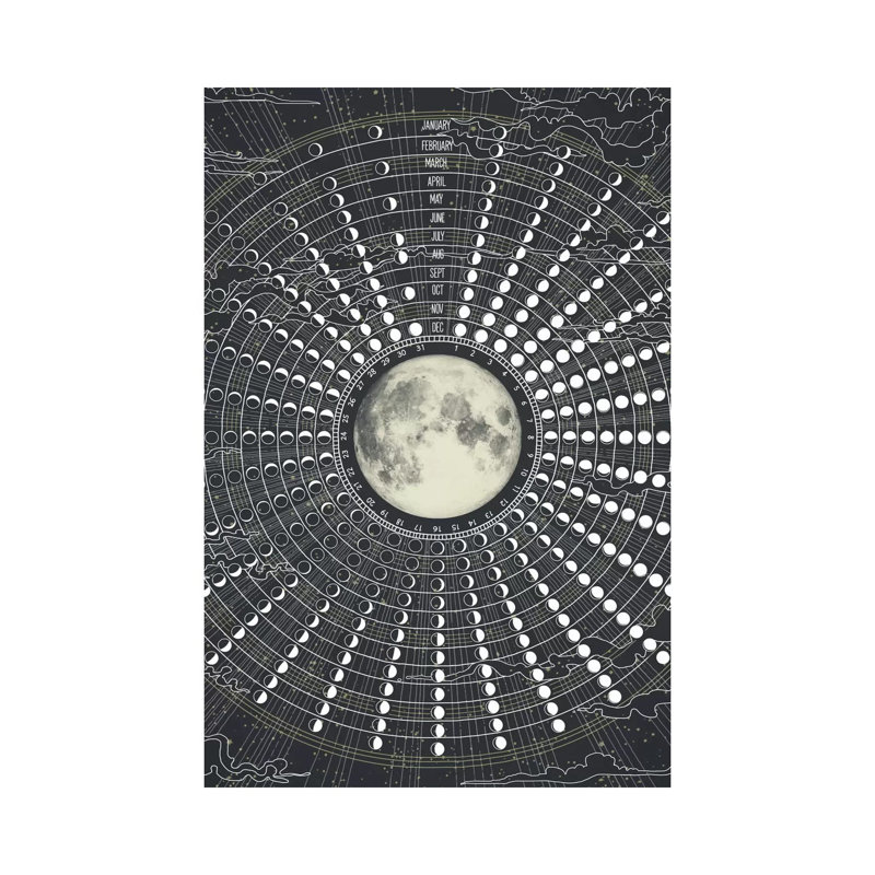 Phases of the Moon 2017 1 Piece Wrapped Canvas Wall Art, 30.48 cm H x 45.72 cm W
