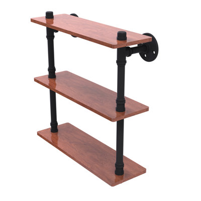 Bayer 3 Piece Walnut Solid Wood Tiered Shelf